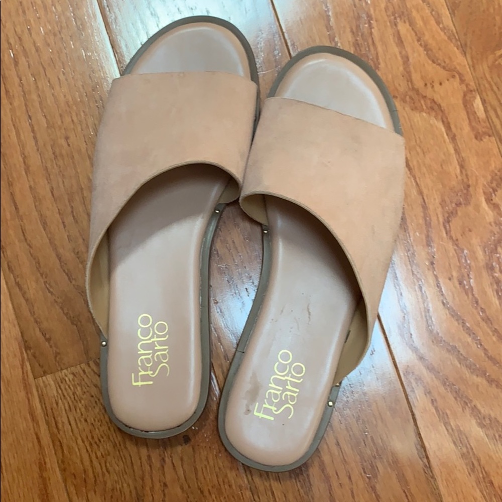 Franco Sarto Tan Slide Sandals